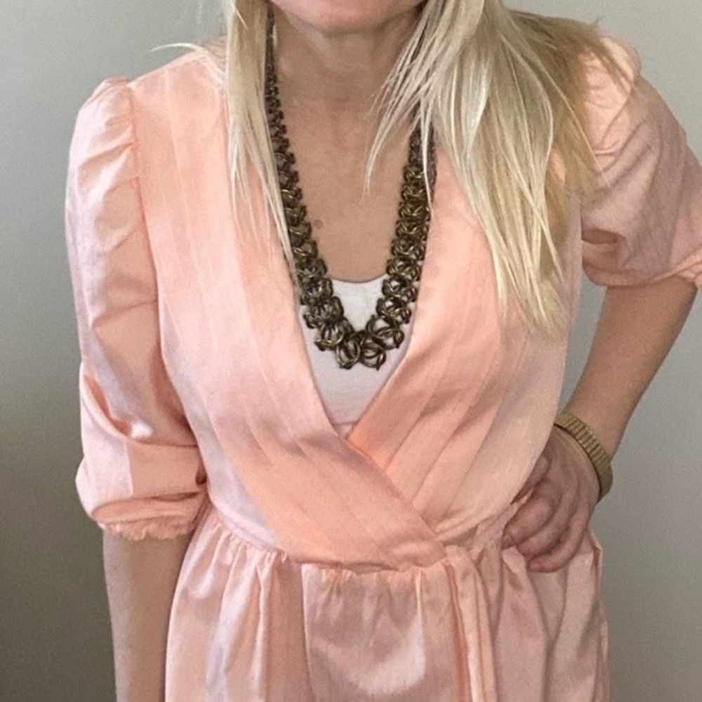 Vintage Blush Pink delicate print prairie dress